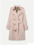 Burberry Double Breasted Trench Coat, Pale Pink