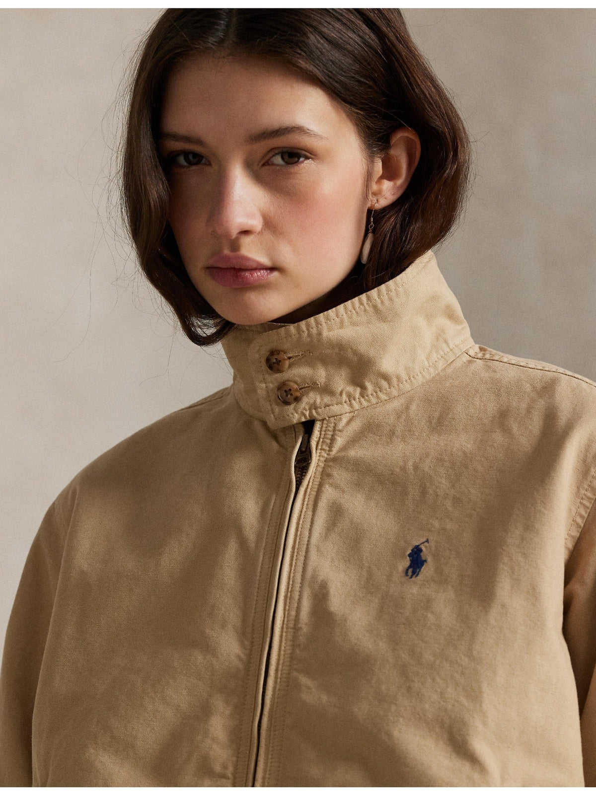 RALPH LAUREN WOMEN Cotton Canvas Jacket Vintage Khaki