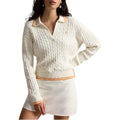 RLX Ralph Lauren Women's Cable Knit Pullover  - White Splash Multi