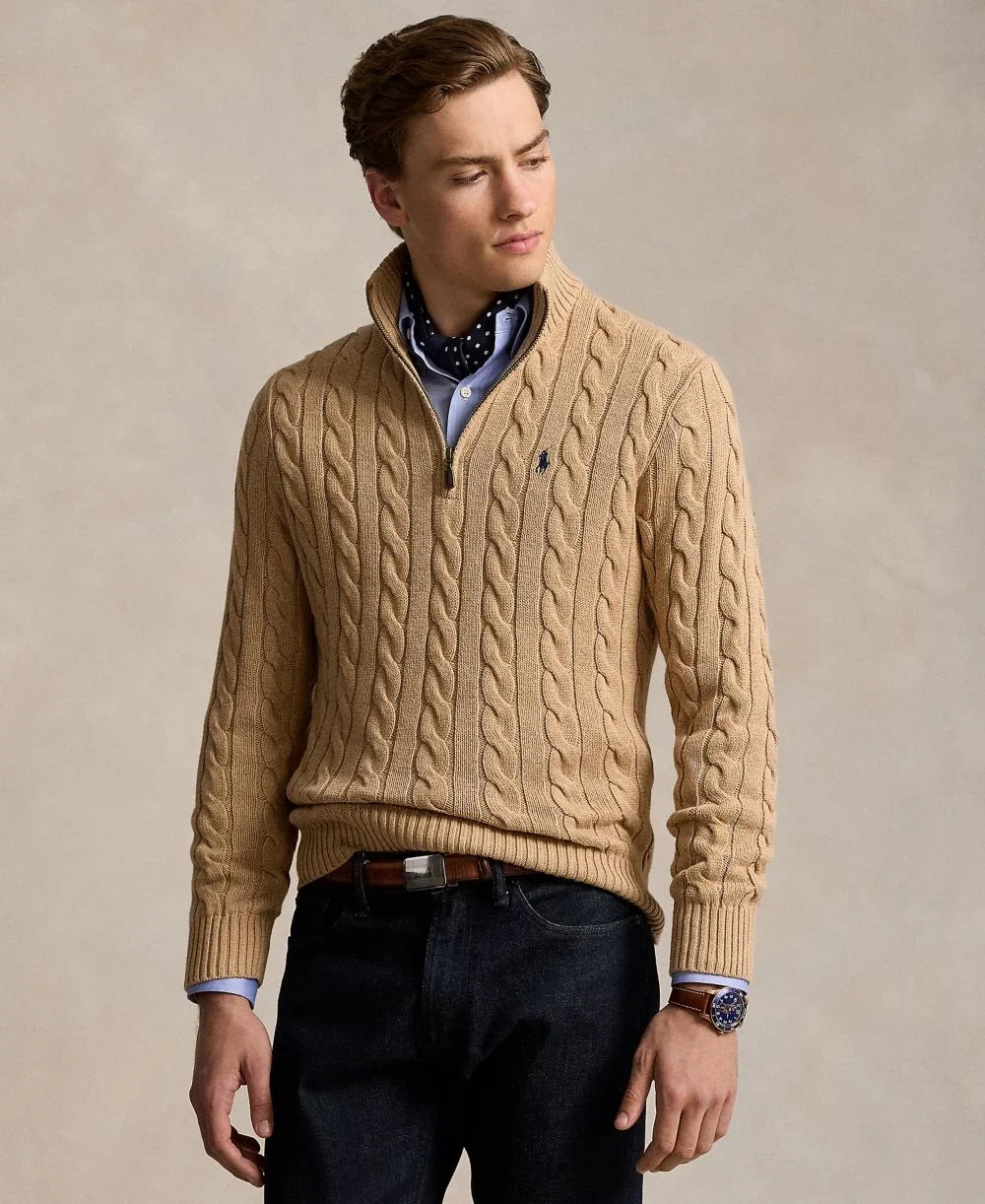Men's Cable-Knit Cotton Sweater