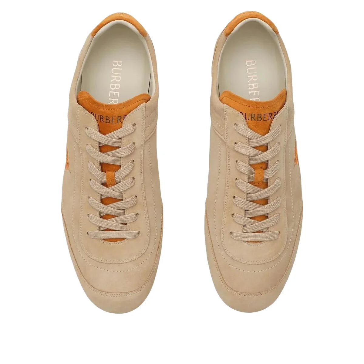 Burberry Leather Knight Runner Sneakers 'Flax Beige Pumpkin Orange' 81274771