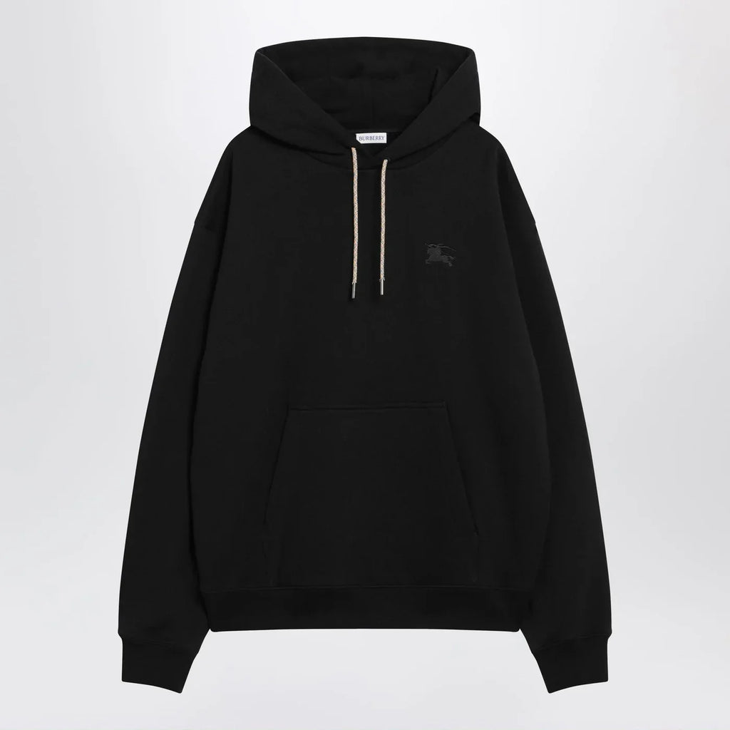 Burberry - Black sweatshirt with Check-pattern inserts