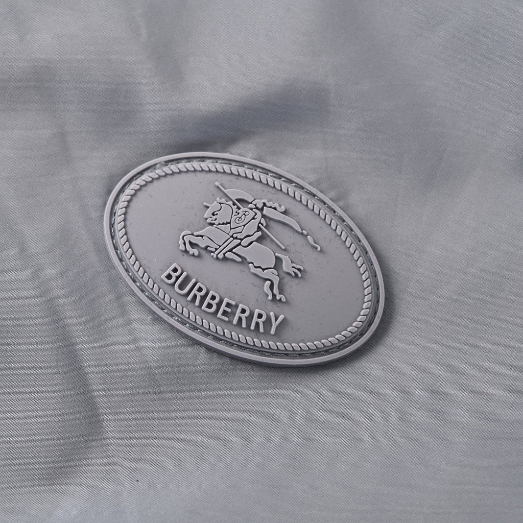 BURBERRY BBR Grey-Green Check Reversible Hooded Jacket