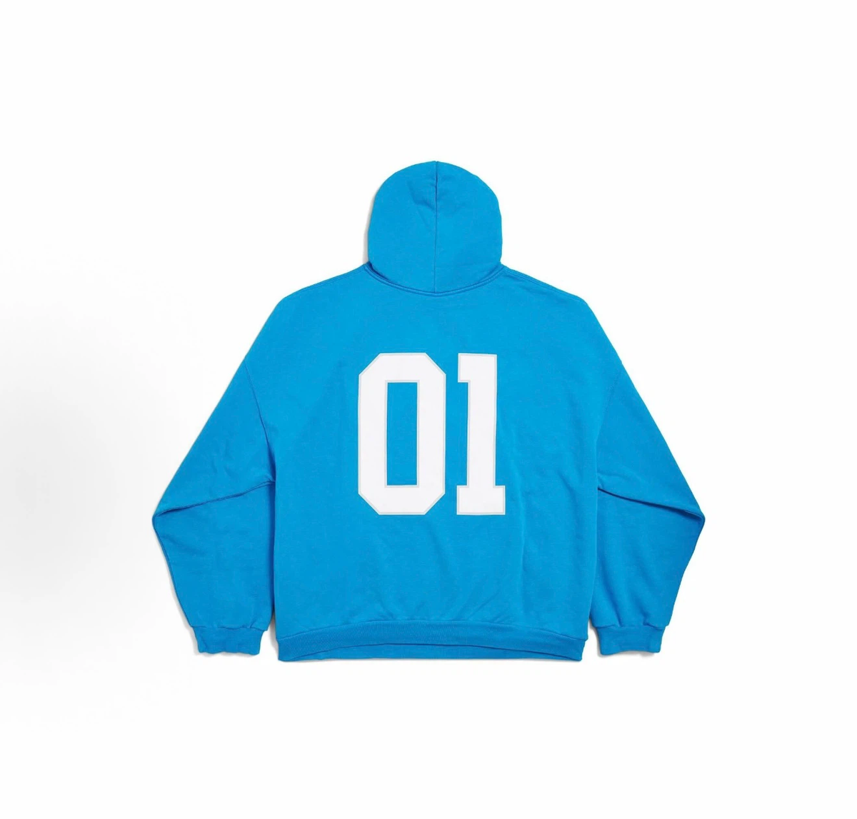 Balenciaga 01 Varsity Hoodie Unisex Bright Blue