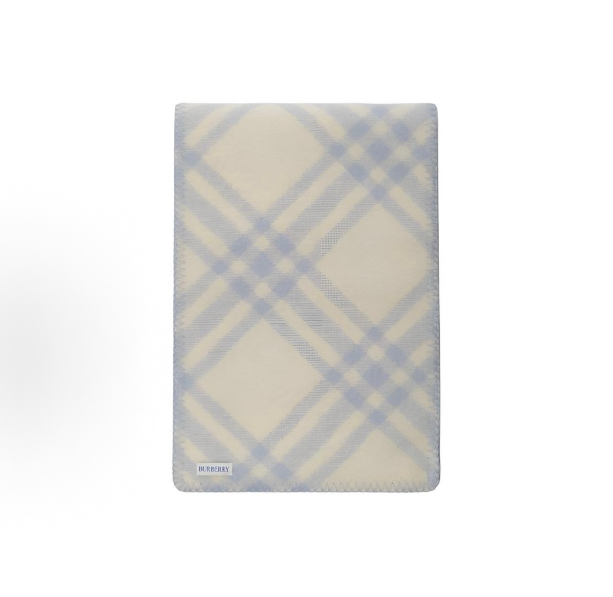 Burberry Women Wool Knit Scarf, Logo Check Pattern, Dive Blue