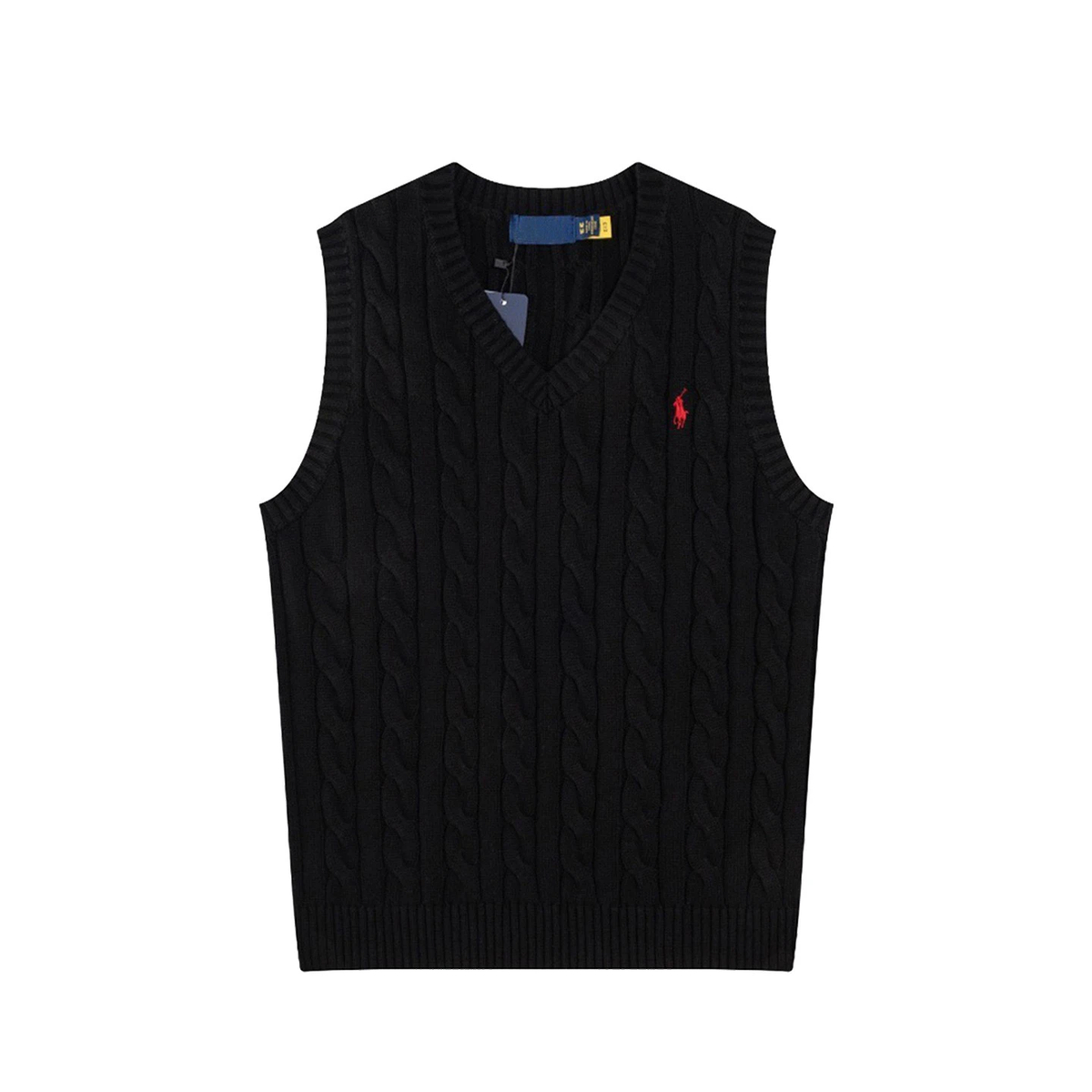 Ralph Lauren Unisex Cable‑Knit Sweater Vest Black