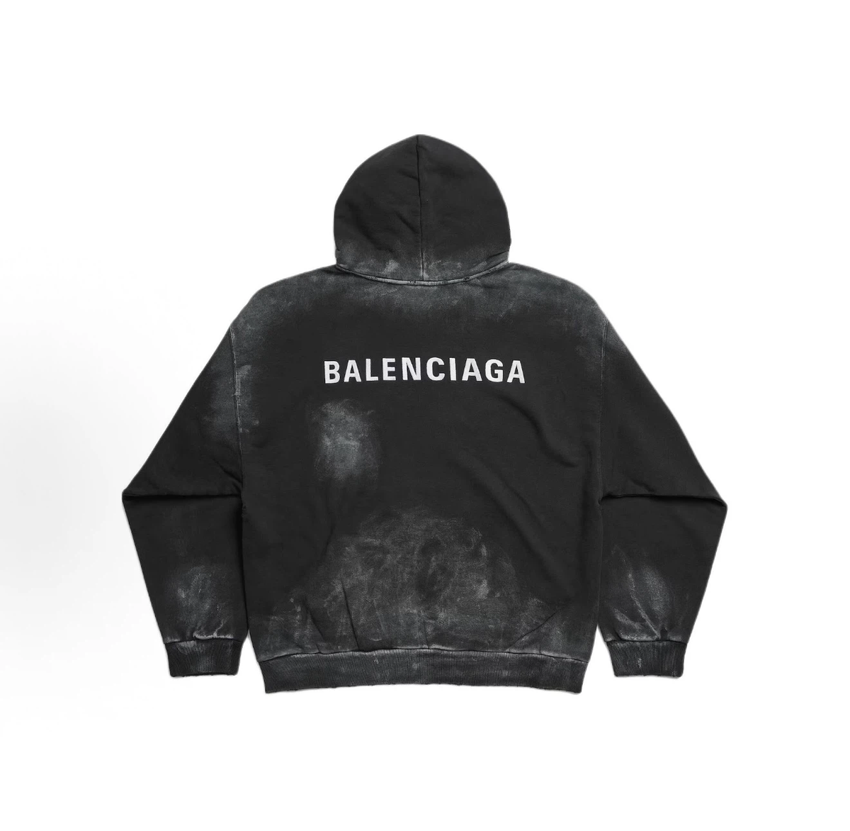 Balenciaga Tie‑Dye Washed Logo Hoodie Unisex Black