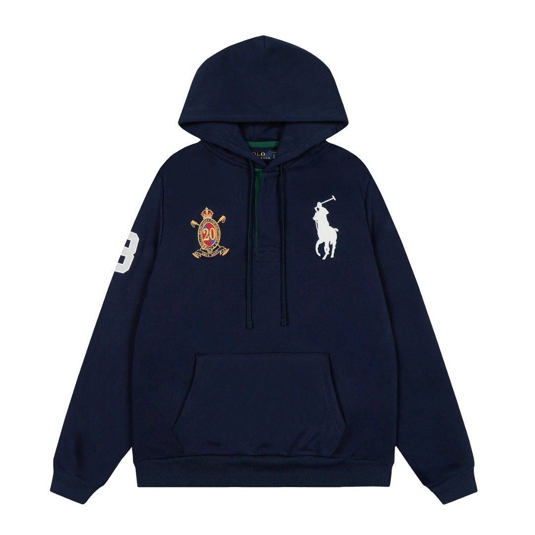 Polo Ralph Lauren Men Crest 3 Embroidered Hoodie Navy Blue
