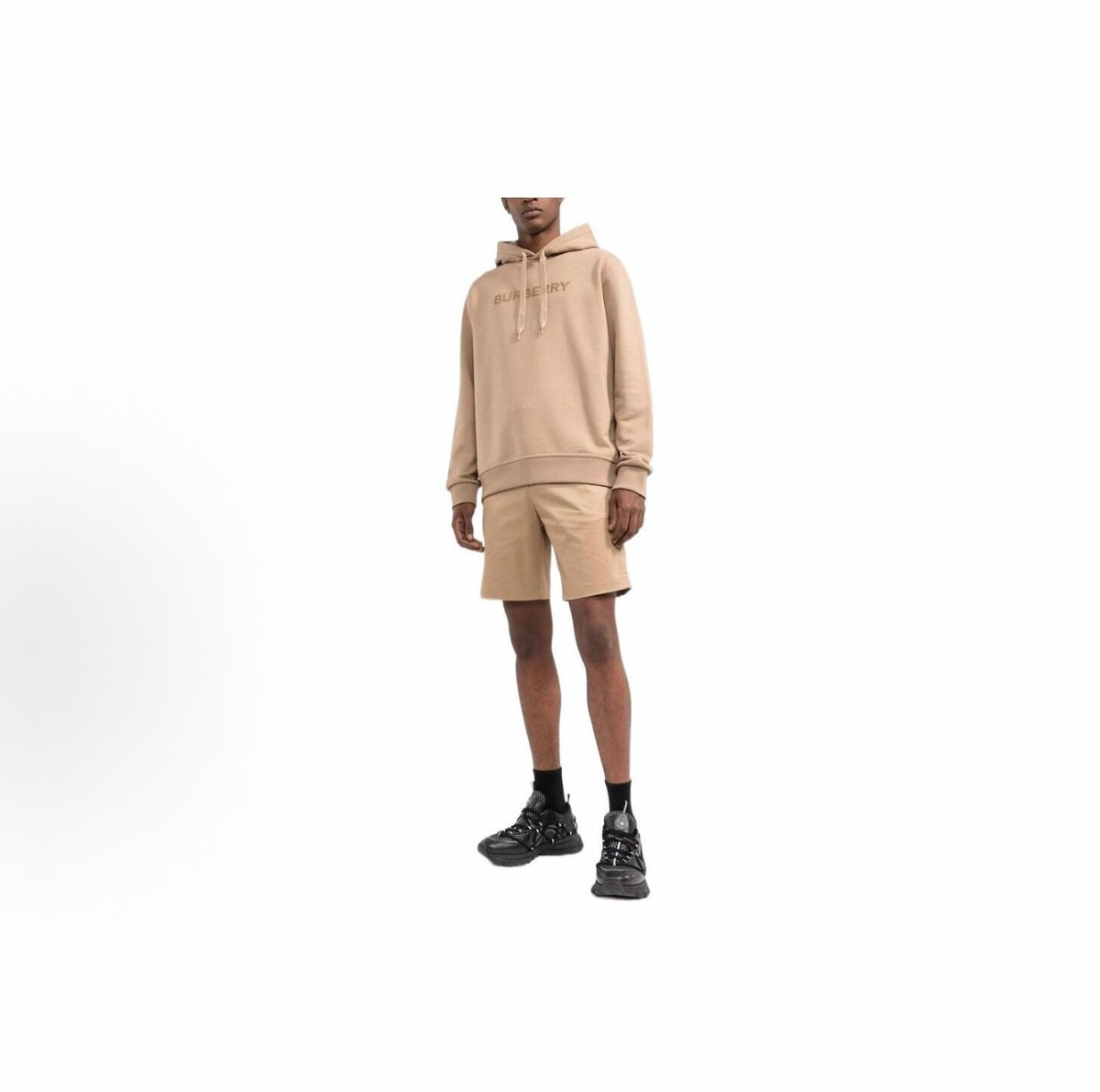 Burberry Unisex Hoodie Tone‑on‑Tone Logo Beige