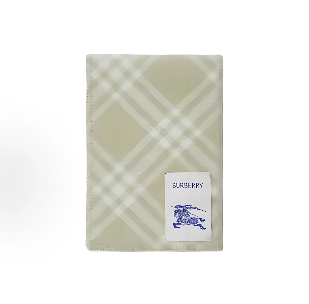 Burberry Women Wool Knit Scarf, Logo Check Pattern, Sage Green