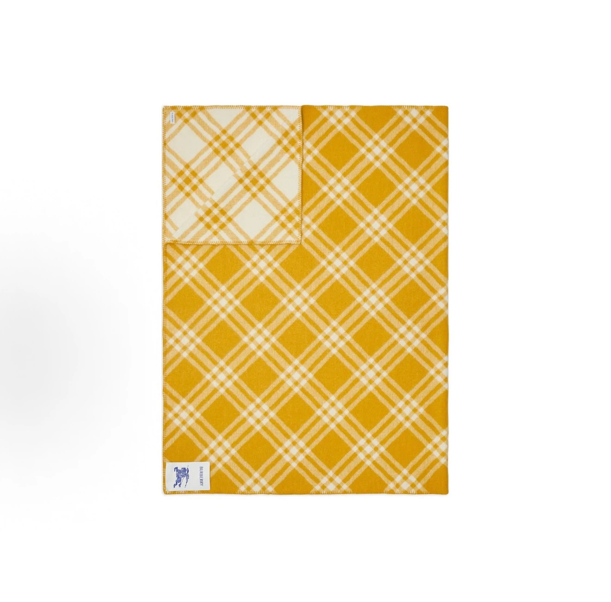 Burberry Unisex Wool Knit Scarf, Logo Check Pattern, Yellow