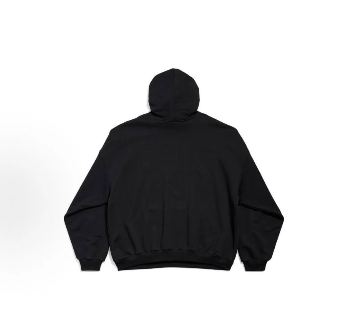 Balenciaga Vintage Washed Distorted Logo Hoodie Oversized Unisex Black Sweatshirt