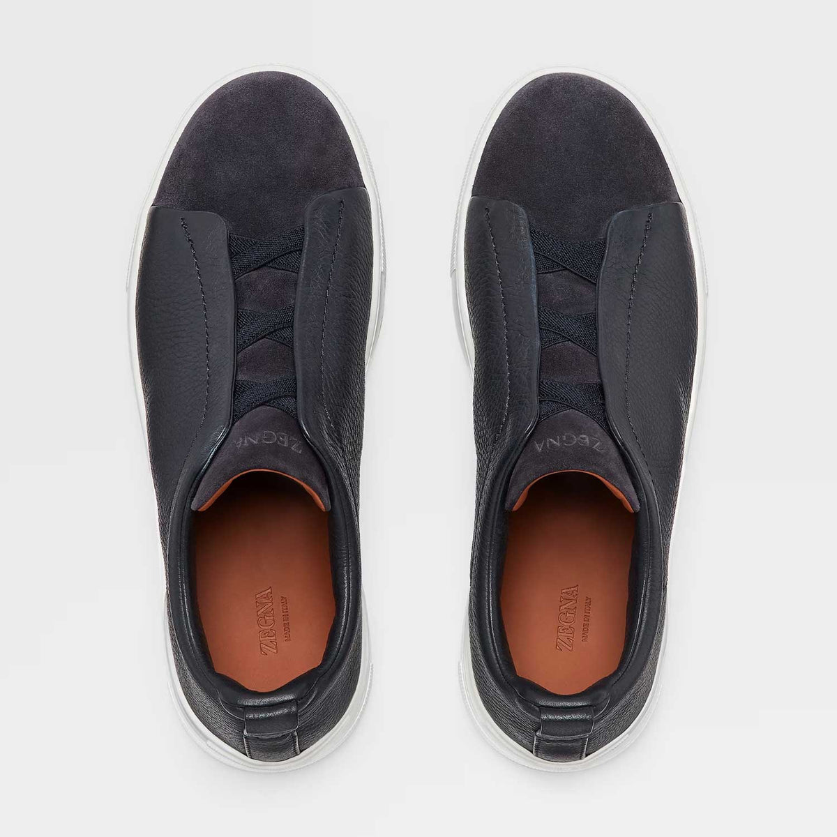 Triple Stitch Grained Leather Sneaker