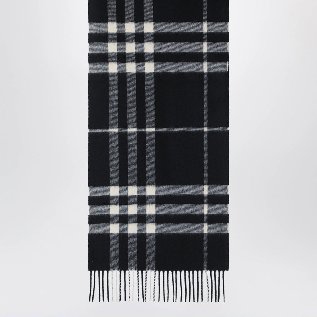 Burberry - Black Check cashmere scarf