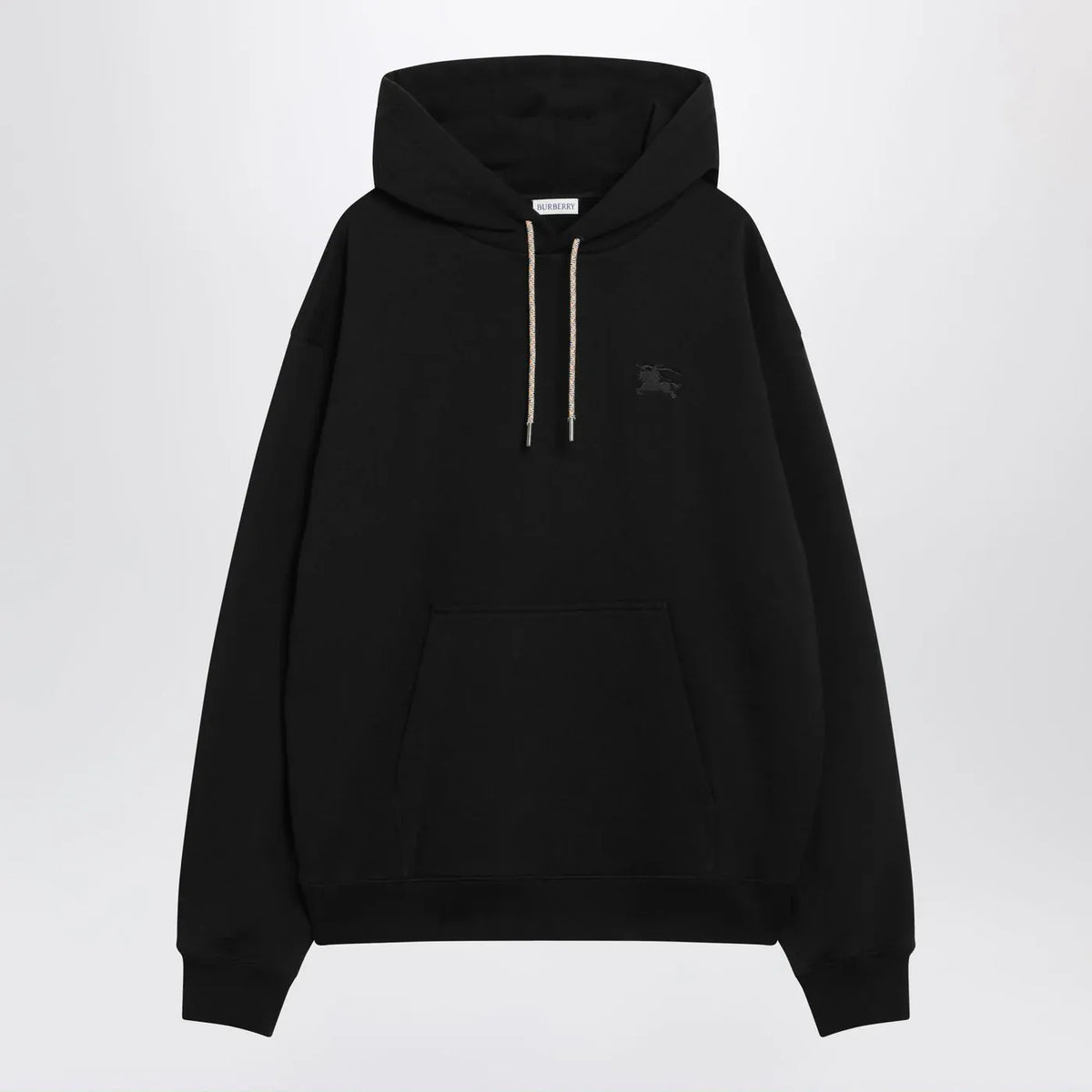 Burberry - Black sweatshirt with Check-pattern inserts